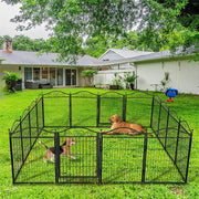Strong Pet Dog Playpen Garden Enclosure 8 Panel Cat Cage Metal Fence With latch