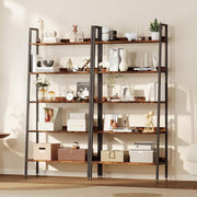 Rustic Unit Wood Bookcase Bookshelf 5 Tier Industrial Storage Display Shelving