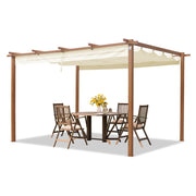 Pergola 3x3 3x4 m canopy garden gazebo pavilion retractable roof steel frame