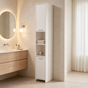 Tall Bathroom Storage Cabinet Freestanding Slim Bathroom Cabinet Cupboard White