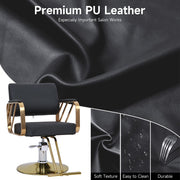 360° Swivel Barber Chair Hydraulic Adjustable Hairdressing Chair for Hair Salon