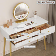 Dressing Table with LED Mirror and Stool 3 Drawers Makeup Vanity Desk Bedroom