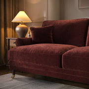 Berry Brown Chenille Feather-Filled 3 Seater Sofa - Payton Heritage PHR001