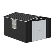 Outdoor Storage Shelter 12 x 10FT Galvanised Steel Storage Shed with Dual Window
