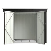 Garden Shed Pent Roof 4X8FT Metal Free Foundation Base Storage House Anthracite