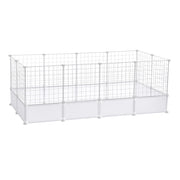 24 Panels DIY Pet Fence Playpen Puppy Dog Cat Animal Cage Metal Outdoor Indoor