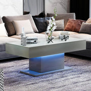 High Gloss LED Coffee Table Cocktail Center Table Modern Living Room Rectangle