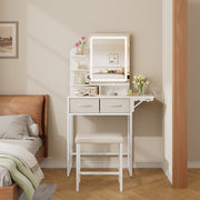 Dressing Table With Drawer LED Mirror Stool Set Makeup Desk Vanity Table Bedroom