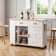 Kitchen Island with Side Storage Rack Mobile Kitchen Trolley Cart w/ Cabinet UK