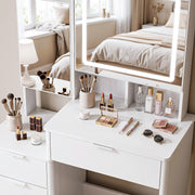 Dressing Table With Drawers Mirror Stool Set Makeup Desk Vanity Table Bedroom