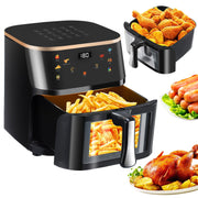 OYAJIA Air Fryer 10L with Easy-View Window, Touch Controls, Nonstick, 6 Function