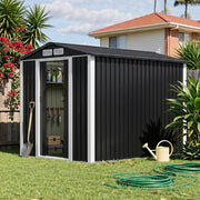 6x8 FT Outdoor Metal Storage Shed Garden Tool House Organizer Lockable Door