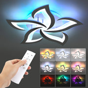 Modern Chandelier LED Lamp White Frame Ceiling Light Lamp With RGB Backlight