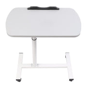 Adjustable Overbed Table Bedside Laptop Tray Table on Wheels Hospital Home Grey