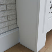 Large Radiator Cover Modern White Painted Cross Grill Wood Wall Cabinet Home UK