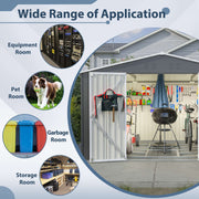 Garden Shed 10X8FT Metal Apex Roof With Free Foundation Base Storage House Anthr