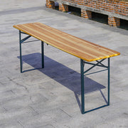 217cm Folding Wooden Beer Garden Table Trestle Picnic Bistro BBQ Desk Outdoor UK