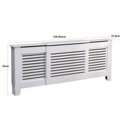 Kensington Radiator Cover Modern Traditional Horizontal Slat Cabinet MDF White