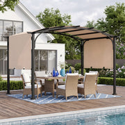 305x242cm Retractable Garden Pergola Sun Shade Canopy