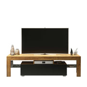 TV Unit TV Stand Cabinet Sideboard Storage Oak Black Matt Media Console 160cm