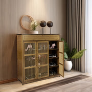Bamboo Shoe Cabinet with Doors Shoe Rack Living Room Entryway Closet Organizers