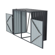 Triple Wheelie Bin Storage Metal Store Cover Garden Rubbish Dustbin 3 Shed House