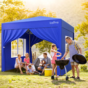 Heavy Duty 2.5x2.5m Pop Up Gazebo Waterproof Marquee with 4 Side Panels - Square