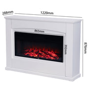 Insert Complete Fireplace Remote Control Electric Fire Surround & Hearth Set 48