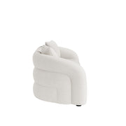 Cream Boucle Modern Curved 3 Seater Sofa - Zuri ZRI012