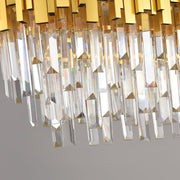 Modern Gold Crystal 3-Tier K9 Oval Chandelier Crystal Light Fixture 80*30cm