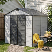 Plastic Garden Shed 8x4FT 8x6FT 8x8FT Apex Roof Outdoor Storage Sheds Tool Box
