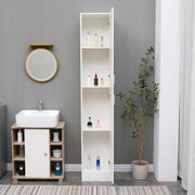 190cm High Gloss Slimline Bathroom Tallboy Free Standing Cabinet Tall Storage