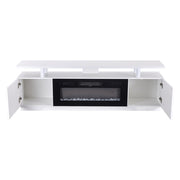 Living Room TV Stand Unit Cabinet with Electric Fireplace 12 Colour LED Lights