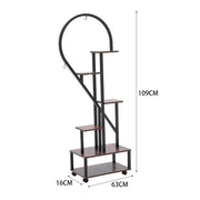 6 Tier Metal Plant Stand Heart-shape/Moon Rack Flower Pot Shelf Indoor Outdoor
