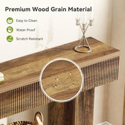 55.1-Inch Farmhouse Console Table Narrow Entryway Table with Storage for Hallway