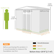 8 x 4 ft Garden Storage Shed, Outdoor Metal Shed Refurbished
