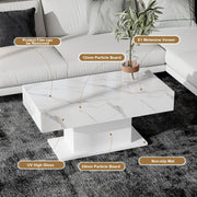 LED Coffee Table High Gloss Rectangle Center Table Modern Living Room Furniture
