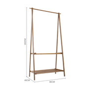 Heavy Duty Wooden Hanging Clothes Garment Rail Corner Open Wardrobe Storage Rack
