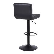 3 Black Bar Stools Breakfast Chairs Faux Leather Swivel, Black Metalwork