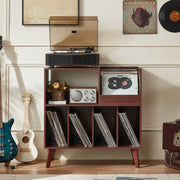 Large record stand with storage record player stand with shelf vinyl record