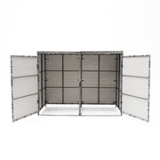 Double Wheelie Bin Storage Store Rattan Shed Outdoor Garden Rubbish Dustbin Shed