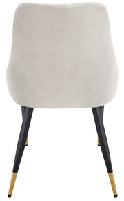 4 Velvet Dining Chairs Gold Tip Legs Beige Grey Blue Black velvet luxury