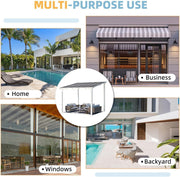 3 x 3m Wall Mounted Pergola Outdoor Aluminium Gazebo Patio Lean to Awning Deck