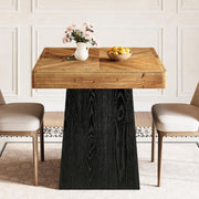 Solid Wood Square Dining Table 80CM Farmhouse Kitchen Table for 2-4 Person