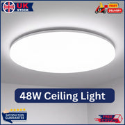 48W LED Ceiling Light 6500K IP44 Flush Mount Light Kitchen Bedroom Hall Bathroom