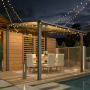 3 x 3m Wall Mounted Pergola Outdoor Aluminium Gazebo Patio Lean to Awning Deck