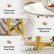 Round Dining Table for 2-4 People, 80CM Modern Kitchen Table for Dining Room