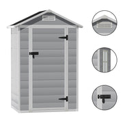 Plastic Garden Storage Shed Outdoor Storage House Tools Shed with Window & Floor
