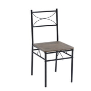 Dining Table and Chairs Set Metal Wood Effect Table Dining Set 4 Chairs Silvia
