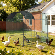 2X3M Walk In Chicken Run Coop Large Outdoor Pen Metal Duck Hen Poultry Cage Shed